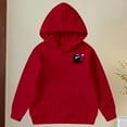 thumbnail image 6 of LIIPEE Girls Boys Hoodies Cartoon Animal Printed Long Sleeve Hooded Pullover Top With Pocket Kids Trendy Indoor Outdoor Wear Sweatshirts,Red,150, 6 of 8