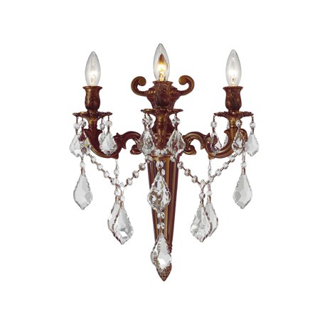 Collection Golden Lighting Brilliance Lighting and Chandeliers French Royal Collection 3 Light French Gold Finish Crystal Torch Wall Sconce 15
