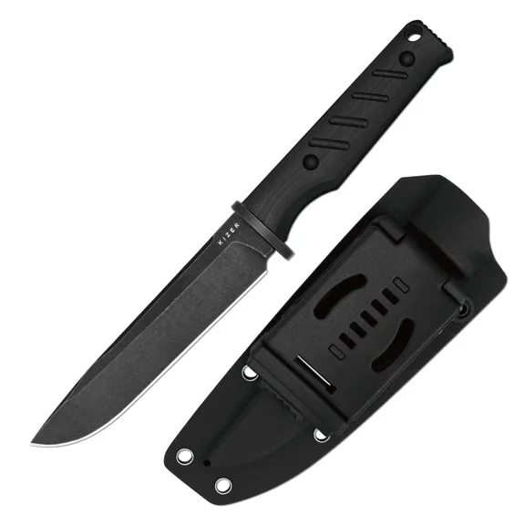 Kizer Camp 180 Fixed Pocket Knife AEB-L Blade G10 Handle With Sheath Survival Camping Big Size 1096A1