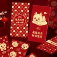 thumbnail image 3 of Dserhfy 6Pcs Red Envelope Exquisite Festive Chinese Style Blessing Words Dragon Pattern Red Pocket for New Year, 3 of 8