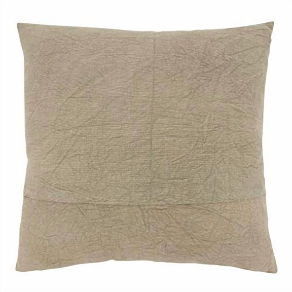 SARO LIFESTYLE Genevieve Collection Stone Washed Floral Pillow Cover, 20", Taupe