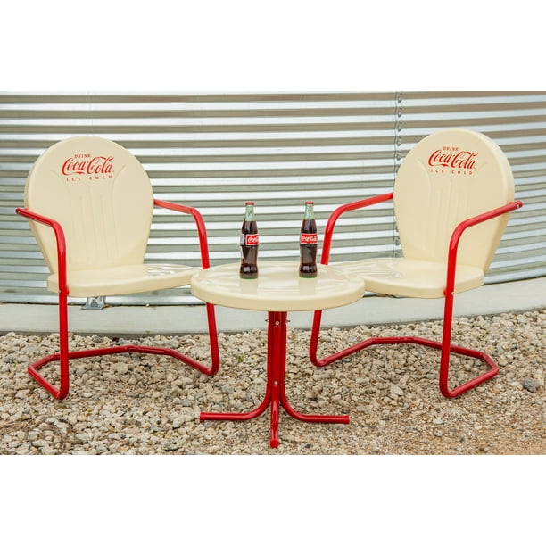 Coca-Cola Vanilla Retro Bistro Set - Cream/Red for Restaurants