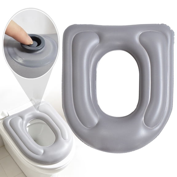Inflatable Travel Toilet Seat Riser, Portable Toilet Seat Cover for Travel with Suction Cups, Raised Toilet Seat for Seniors Adults Elderly, Fits Standard Elongated Toilets, Rv , 1 Toilet Seat Cover