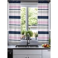 thumbnail image 2 of Pink Grey Striped Sheer Curtains 54 Inch Length 2 Panels Set for Living Room/Bedroom, Farmhouse Stripes Modern Abstract Art Kitchen Curtains Grommet Semi-Sheer Curtains Window Treatments 42"x54"x2, 2 of 7