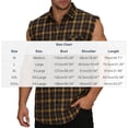 thumbnail image 3 of Men'S Plaid Lapel Sleeveless Shirt Vest, Sleeveless Button Up Vest With Pockets, Summer Casual Wear, 3 of 9