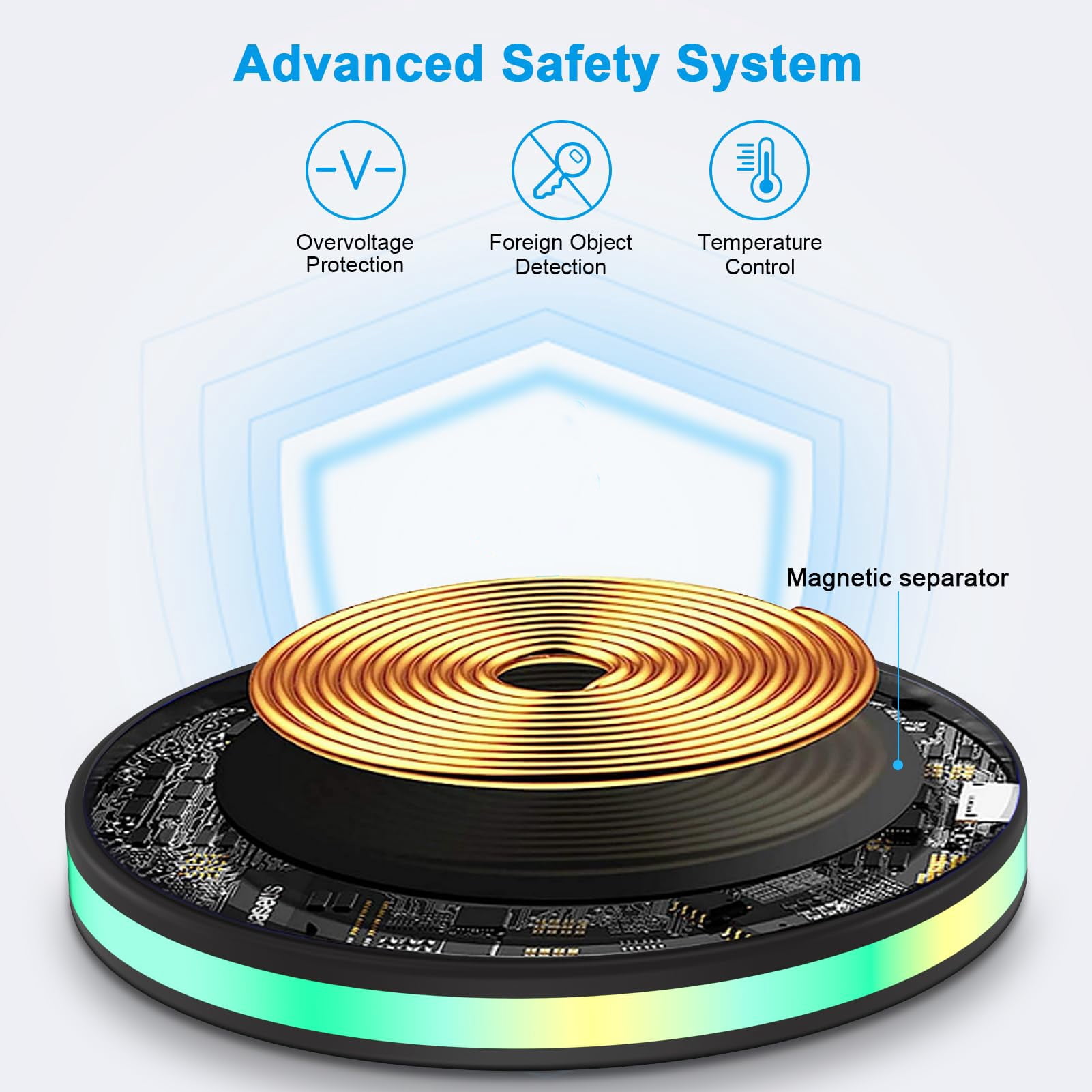 ABCPOW 2PACK 15W Fast Wireless Charger Samsung Android Fast Charging Pad Wireless Charger Mat Wireless Charger Station Compatible for iPhone 17 16 15 14 Samsung Galaxy S24 S23 S22 S21