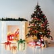 thumbnail image 5 of Caja de regalo plegable LED iluminada de 3 piezas • Decoraciones navideñas de PVC plateado • Tamaños de 6,1", 8,1", 10", 5 of 7