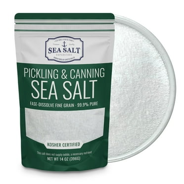 Sea Salt Superstore Pickling & Canning Salt, 14 oz Bag, for Natural Preserving, Fine Sea Salt & Kosher Salt Gluten-Free