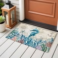 thumbnail image 5 of Summer Marine Life Washable Small Entryway Area Rugs 2'x3', Ocean Seahorse Starfish Coral Coastal Anchor Low Pile Throw Rug Non-Slip Sturdy Edge Binding Carpet for Front Door Floor Room Entry, 5 of 9