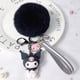 thumbnail image 1 of Hello Kitty Sanrio Kuromi pingüino Rana perro gato lindos llaveros con bola de pelo de conejo esponjoso mujer chica bolso colgante llavero regalos xuanjing unisex, 1 of 2