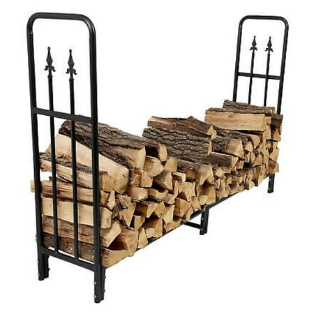 

ChicCrest 6 ft Decorative Steel Firewood Log Rack - Black by Sunnydaze