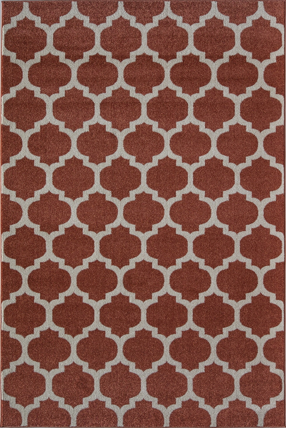 Rugs America Brooklyn Collection Terra Cotta Ivory BK100D Contemporary Geometric Area Rug 7'10"x10'10"