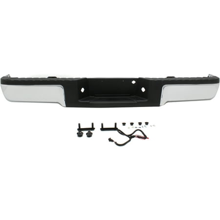 Step Bumper Chrome Face Bar and Pads W/O Tow Hook Holes For Models W/O Rear Object Sensor for 2009-2014 Ford F-150 King Ranch