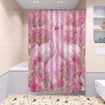 thumbnail image 5 of Shower Curtain and Rug Sets 4pcs Bathroom Sets Includes 12 Free Hooks 66" x 72" Flamingo Love Pink Paradise, 5 of 8