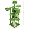 thumbnail image 2 of ZYPPP Cat Tree, 57in Cat Tree Tower for Indoor Cats with Basket Top Perches Sisal Scratching Board and Dalling Ball, Cat Activity Center for Kittens Green, 2 of 10