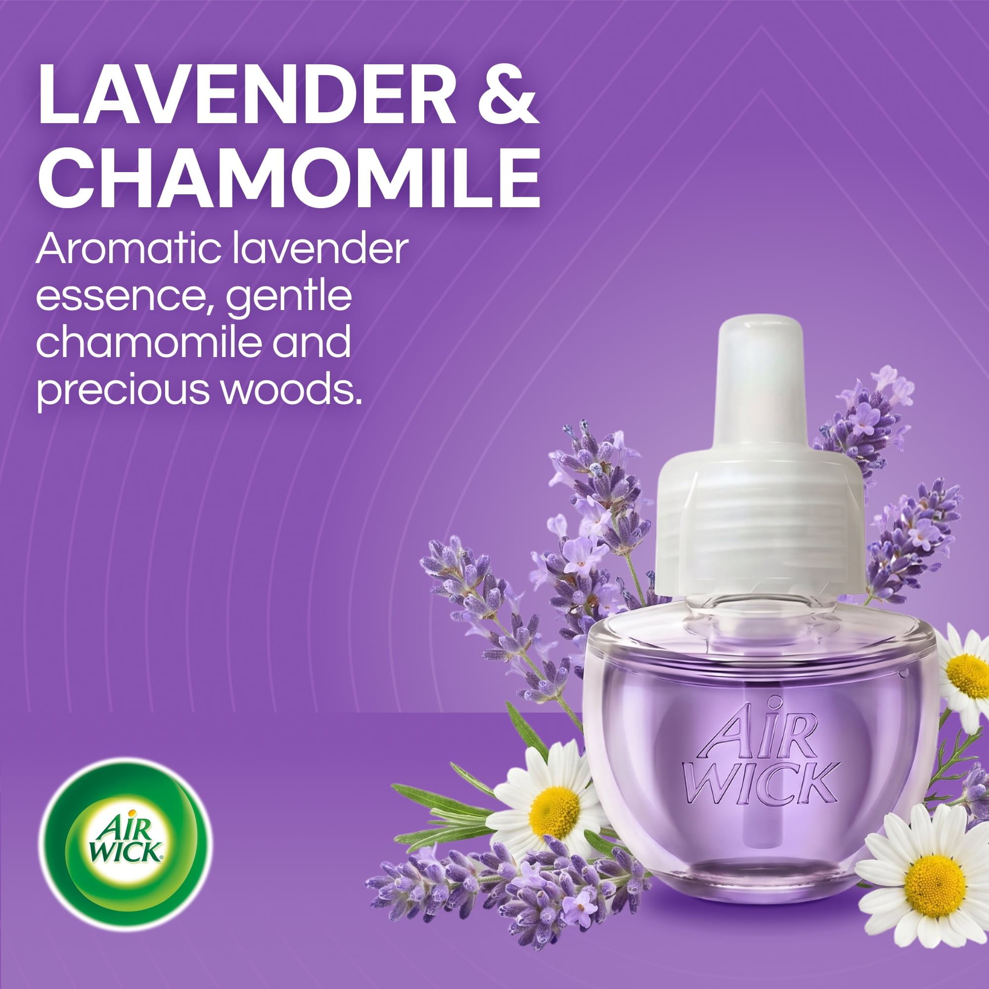(5 pack) Air Wick Plug-In Scented Oil Warmer Air Freshener Refills, Lavender & Chamomile, 4 Count