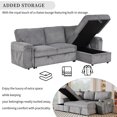 thumbnail image 3 of Harper & Bright Designs Sectional Sofa with Pull-out Bed, Convertible Sofa Sleeper with Cup Holders, Modular L-shaped Sofa with Storage for Living Room , Gray, 3 of 18