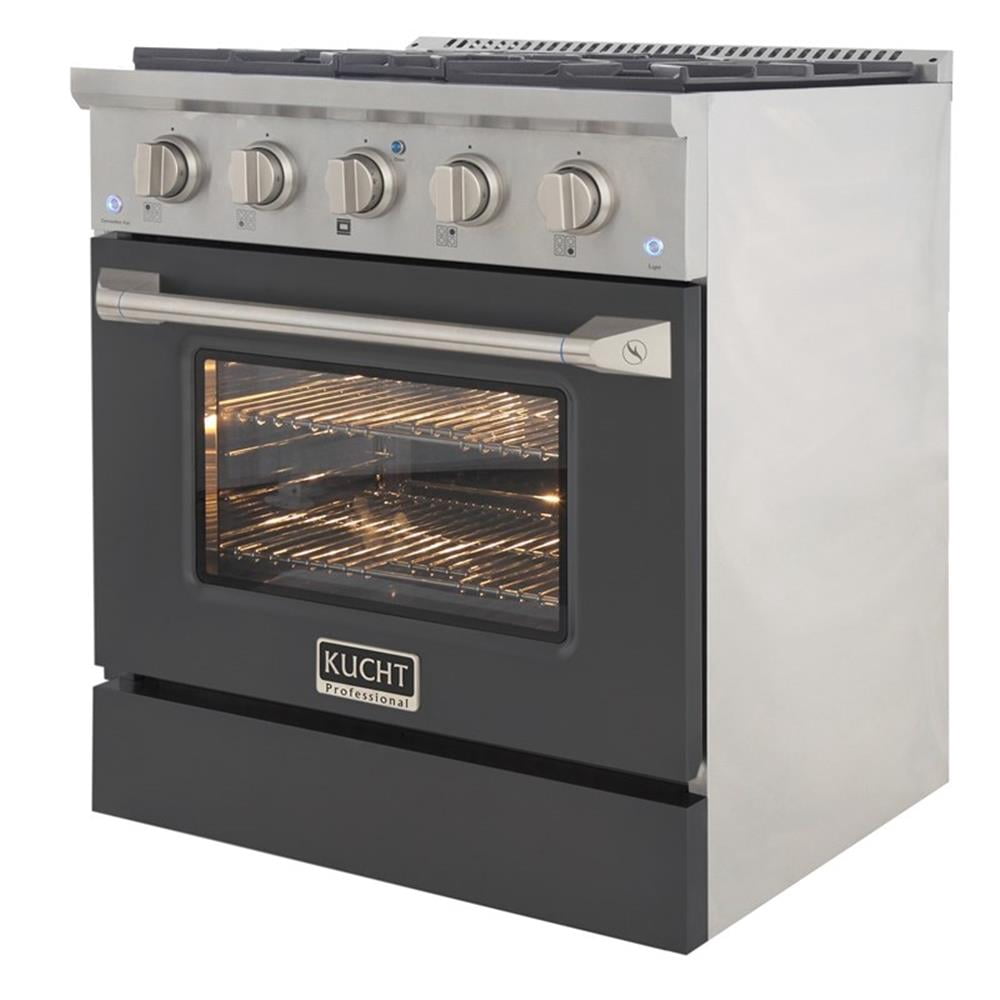 Pemberly Row 30" 4.2 cu. ft. Propane Gas Range w/ Convection Oven in Cement Gray