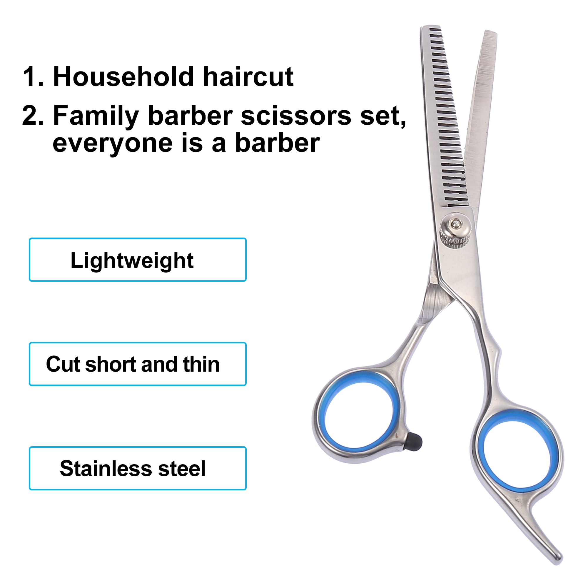 Unique Bargains Stainless Steel Thinning Scissors for Long Short Thick Hard Soft Hair