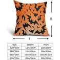 thumbnail image 5 of Halloween Pillow Covers 18x18 Set of 2 Orange Black Halloween Room Decor Halloween Bats Decorative Throw Pillows Holiday Decorations Pillowcase Outdoor Square Linen Cushion Case for Bed Sofa Couch, 5 of 6