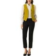 thumbnail image 2 of INSPIRE CHIC Women's Waistcoat Steampunk Velvet Christmas Sleeveless Button Down V-Neck Suit Vests S Yellow, 2 of 6