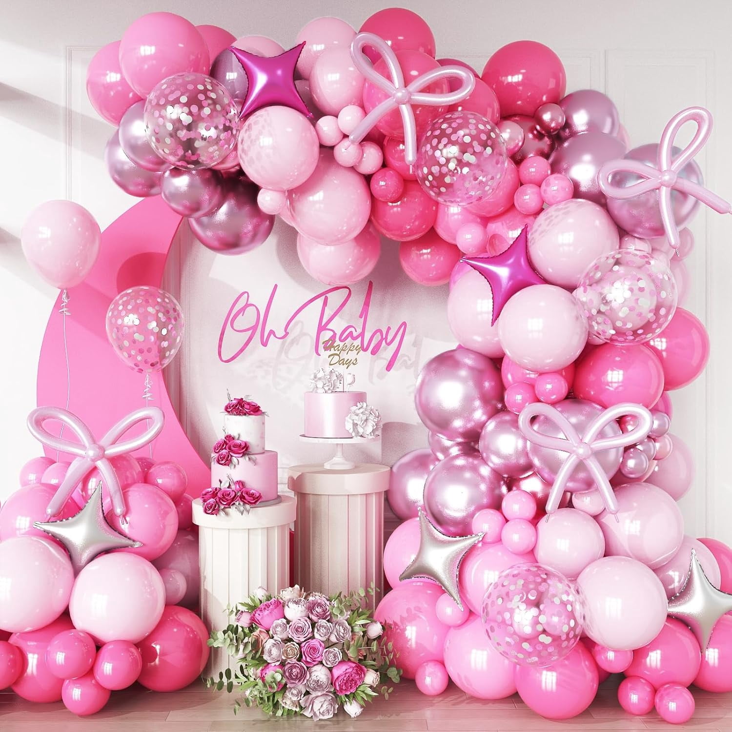 Balloon Arch Garland Kit | 145 Balloon Kit | Rose Gold  145pc. Balloon Set Decor 🥳 main image 0