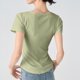thumbnail image 4 of mfyjkho Tops Bohemios Para Mujer, Camiseta De Tirantes Lisa De Manga Corta Con Cuello En V De Verano Para Mujer, Cómoda Y Regular Tops Para Hacer Ejercicio Para Mujer M, 4 of 4