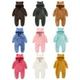 thumbnail image 5 of GYRATEDREAM Newborn Infant Boys Girls Baby Bear Fleece Romper Jumpsuit Hooded Thin Onesie Outwear Outfit Winter Snowsuit Suit for 9-12M Blue, 5 of 9