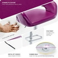 thumbnail image 5 of CQAOE Adjustable Bar Stool with Hollow Back and Arms, Modern PU Leather Swivel Barstool, Airlift Counter Height Bar Chair for Kitchen Dining Room (Purple), 5 of 8