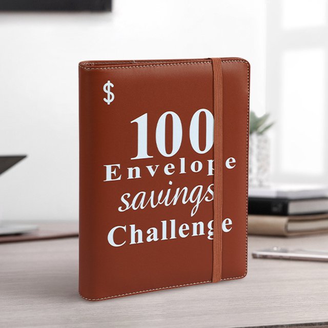 Savings Challenge Wallet Planners Book Portátil 100 sobres Savings Challenge Carpeta reutilizable para planificador de presupuesto