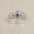 thumbnail image 4 of 7X5MM Oval Shape Blue Sapphire Gemstone 925 Sterling Silver Three Stone Valentines Day Gifts Ring, 4 of 5