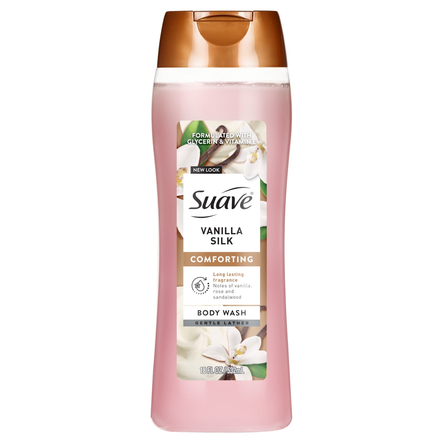 (2 pack) Suave Vanilla Silk Moisturizing Body Wash with Glycerin & Vitamin E, 18 FL OZ