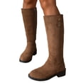 thumbnail image 6 of Willtoo Women's Knee High Boots, Side Zipper Low Heel Tall Boots Vintage Faux Suede Round Toe Knee High Dress Long Boot Fall Winter Casual Fashion Boots, 6 of 6