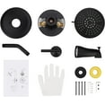 thumbnail image 6 of Wowow 5-Spary Settings Round Shower Faucet Kit with Tub Spout and Brass Pressure Balance Valve, Black, 6 of 8