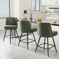 thumbnail image 4 of Zimtown Modern Bar Stools Set of 2, Swivel Barstool Counter Height Bar Chair, Kitchen Island Barstool 2 Pack, Retro Green, 4 of 7