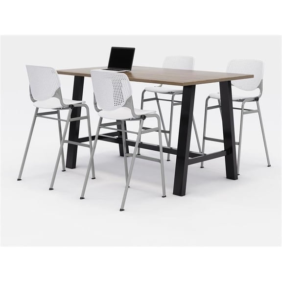 KFI Studios KOOL 4 Seat Reception Bench, Black
