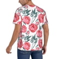 thumbnail image 2 of Rateoe Rose Flowers Pattern Men’s Baseball Short Sleeve Polo Shirt, Midweight Men's Shirt Golf Shirt Polo Shirts Quick Dry Short-Medium, 2 of 7
