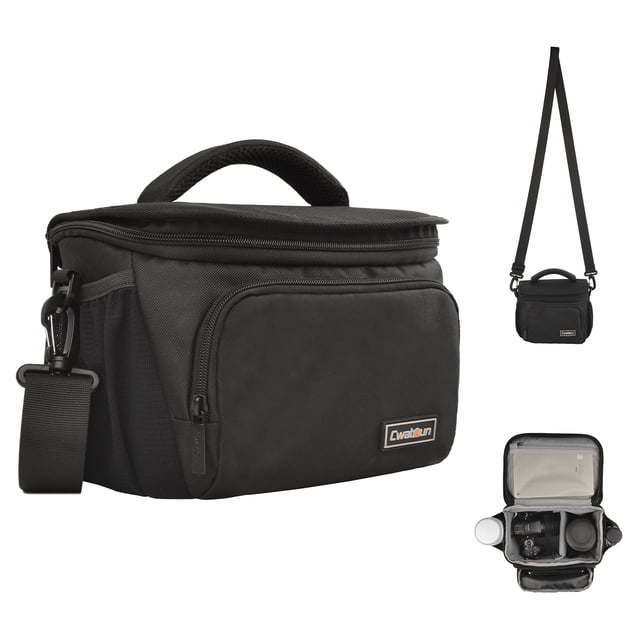 Cwatcun Camera Bag Travel Camera Shoulder Bag Water-resistant Shock-proof Camera Case for Mirrorless Camera with Removable Dividers And Shoulder Strap