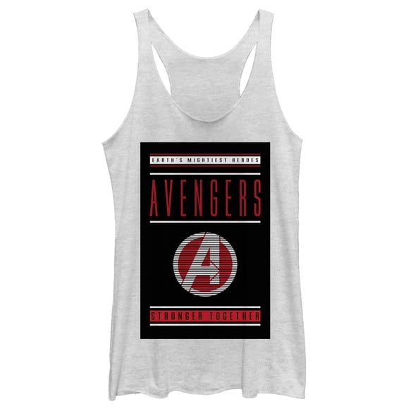Women's Marvel Avengers: Endgame Earth's Mightiest Heroes Racerback Tank Top White Heather X Large