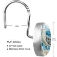 thumbnail image 2 of Seagull Standing on Sea Wave Stone Shower Curtain Hooks Round Crystal Glass, Set of 12 Shower Curtain Rings - Shower Hooks for Curtain Shower Rings, 2 of 4