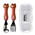 thumbnail image 1 of Utensilios para niños pequeños, juego de cuchara y tenedor para niños, cubiertos de acero inoxidable, 1 of 5