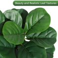 thumbnail image 3 of 5 ft artificial fiddle leaf fig tree con 77 leaves y blanca planter pot - ideal para para oficina en casa, sala de estar decor, housewarming gift, 3 of 8