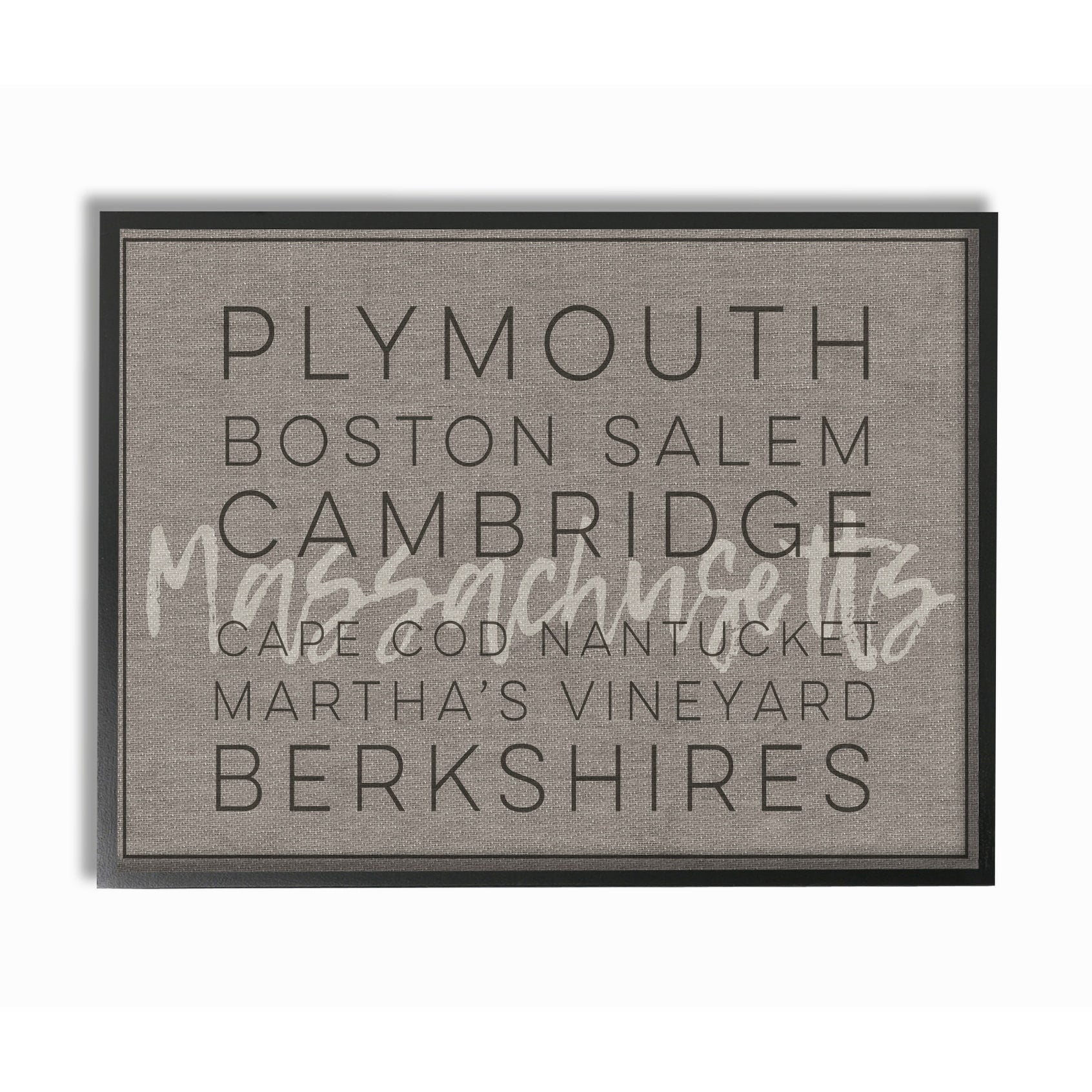 Stupell  Massachusetts Berkshires Boston Salem Typography Framed Giclee Art 11 x 14