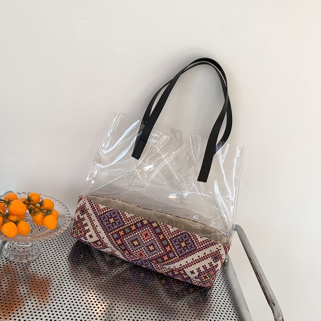 Bolsa De Hombro Bolsas de hombro para mujer Bolsas de mano de PVC de gran capacidad Bolsas transparentes Rojo Ndcxsfigh Para Estrenar