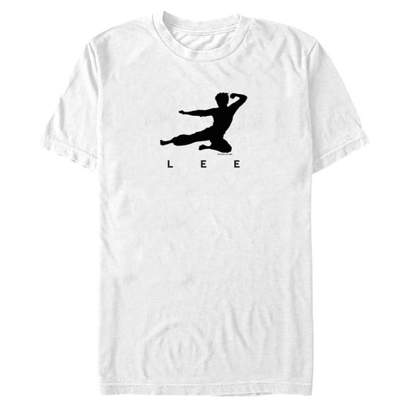 Mens Bruce Lee Flying Kick Silhouette T Shirt