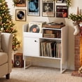 thumbnail image 4 of Gymax Support pour Tourne-Disque avec Prises de Courant, Support de Rangement pour Vinyles, pour jusqu'à 250 Albums, Blanc, 4 of 10