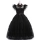 thumbnail image 1 of Girls dress cosplay Wednesday Brigitte princess dress lace stitching puff sleeves children, 1 of 2