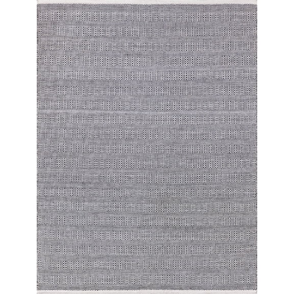 Exquisite Rugs Echo Indoor/Outdoor Handmade Flatweave P.E.T. Yarn Ivory/Black Area Rug