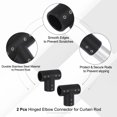 thumbnail image 3 of Conector de Varilla de Cortina de Esquina Uxcell, 2 Pcs Conector de Varilla de Cortina Tee para Varilla de 1", Negro, 3 of 5