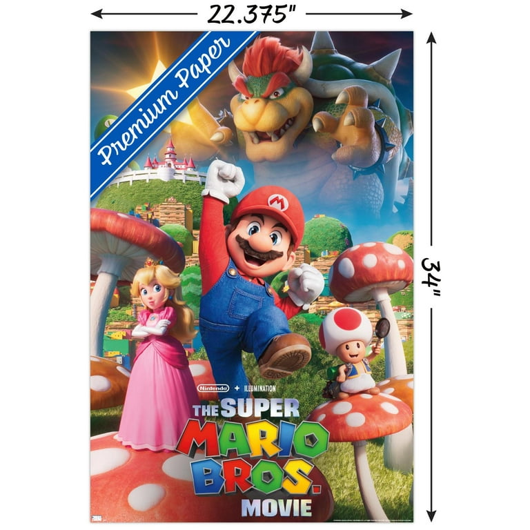 The Super Mario Bros. Movie - Mushroom Kingdom Key Art Wall Poster, 22.375